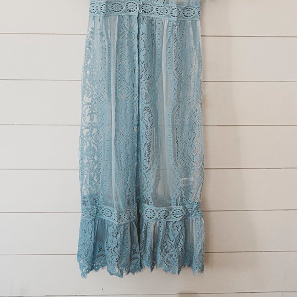 Romantic Lace Duster Cardigan Long Maxi Top Dress - Picture 2 of 8